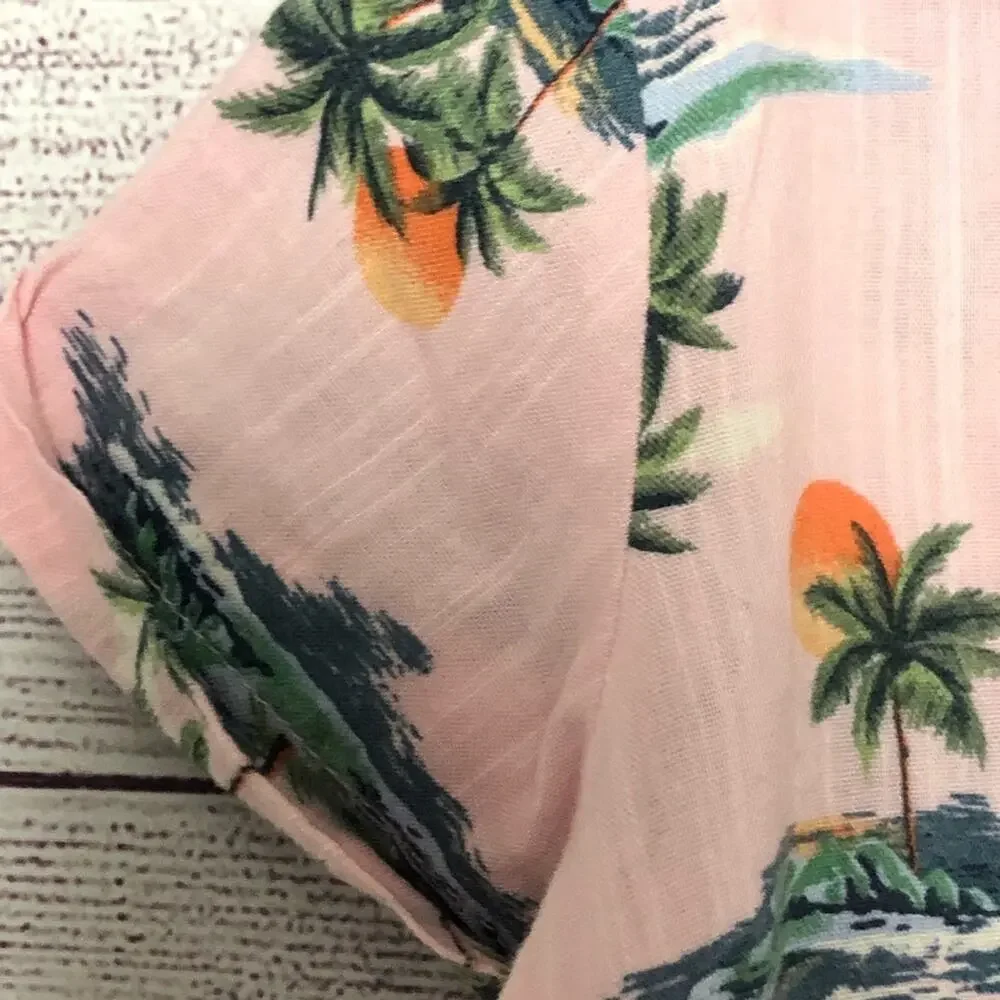 Old Navy Kids Tropical Print Button Front Blouse Sz 2T